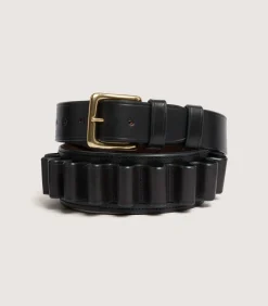 12 Gauge Bridle Leather Cartridge Belt In Dark Brown