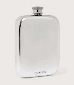 6 Oz Pewter Hip Flask With Sporter Engraving In Steel