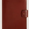 A5 Grain Leather Folio In Brown