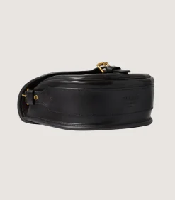 Bridle Leather Cartridge Bag In Dark Brown.