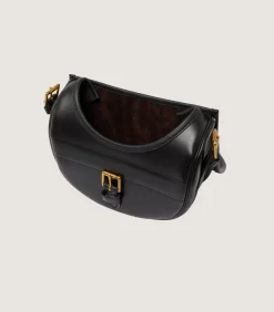 Bridle Leather Cartridge Bag In Dark Brown.