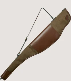 Canvas And Leather Rifle Sleeve In Walnut