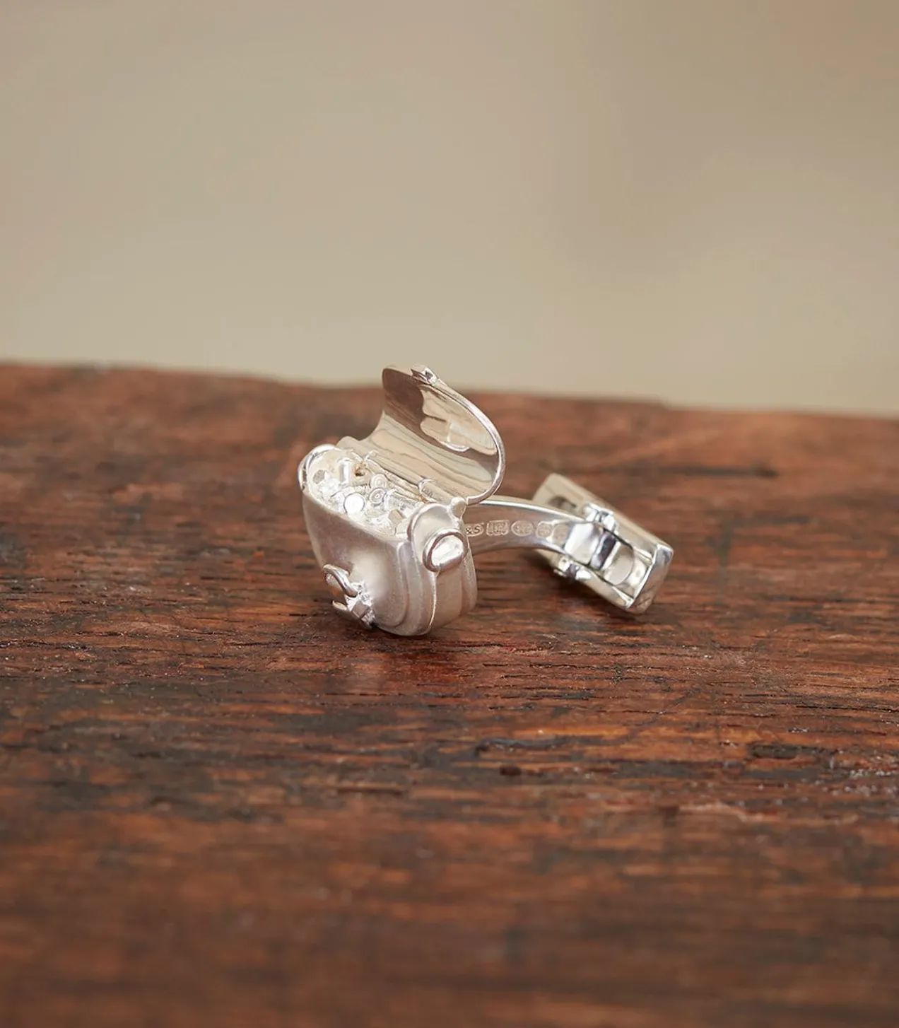 Cartridge Bag Cufflinks In Silver
