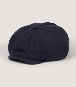 Dalby Check Loden Bakerboy Cap In Navy