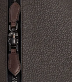 Leather Duffle Holdall Loader In Dark Brown
