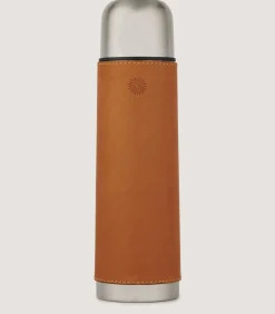 Leather Thermos Flask In Tan