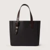 Leather Tote Keeper In Dark Brown