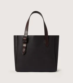Leather Tote Keeper In Dark Brown