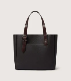 Leather Tote Keeper In Dark Brown