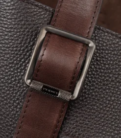 Leather Tote Keeper In Dark Brown