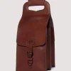 Leather Wine Carrier In Purdey Havana