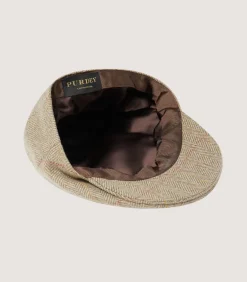 Litton Short Peak Cashmere Tweed Cap In Dughaill