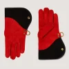 Long Falconry Glove Single Thickness - Black & Orange In Black