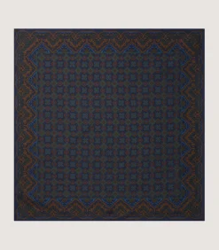 Madder Pocket Square In Navy