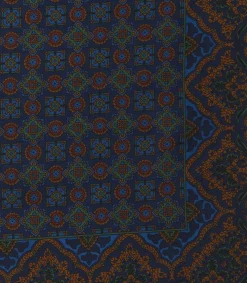 Madder Pocket Square In Navy