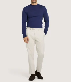 Men'S Cashmere Seamless Crew Neck In Canvas Blue