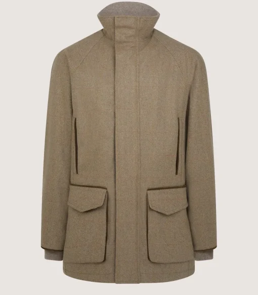Men'S Cashmere Tweed Raglan Field Coat