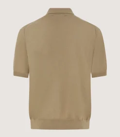 Men'S Cotton Cashmere Fine Gauge Short Sleeve Polo In Twine