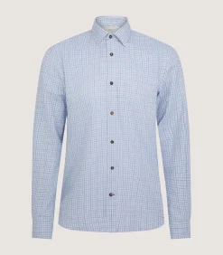 Men'S Cotton Cashmere Sporting Shirt In Loch Blue