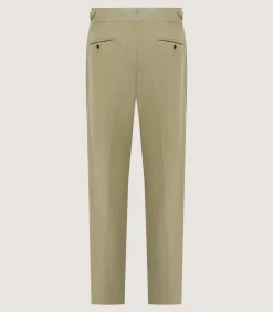 Men'S Cotton Corduroy Side Buckle Trouser In Pale Stone