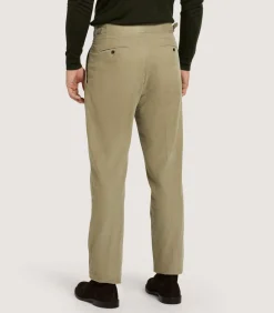 Men'S Cotton Corduroy Side Buckle Trouser In Pale Stone