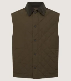 Men'S Dark Olive Padded Purdey Gilet