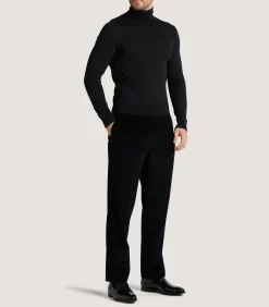 Men'S Extra Fine Worsted Cashmere Seamless Turtleneck