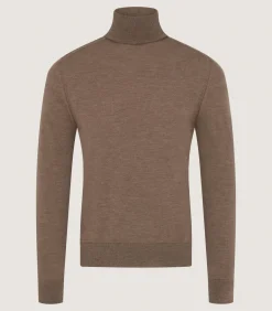 Men'S Extra Fine Worsted Cashmere Seamless Turtleneck