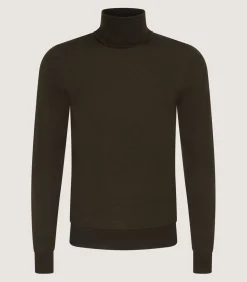 Men'S Extra Fine Worsted Cashmere Seamless Turtleneck