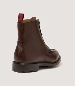 Men'S Grain Leather Ankle Boot In Dark Brown