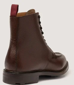 Men'S Grain Leather Ankle Boot In Dark Brown