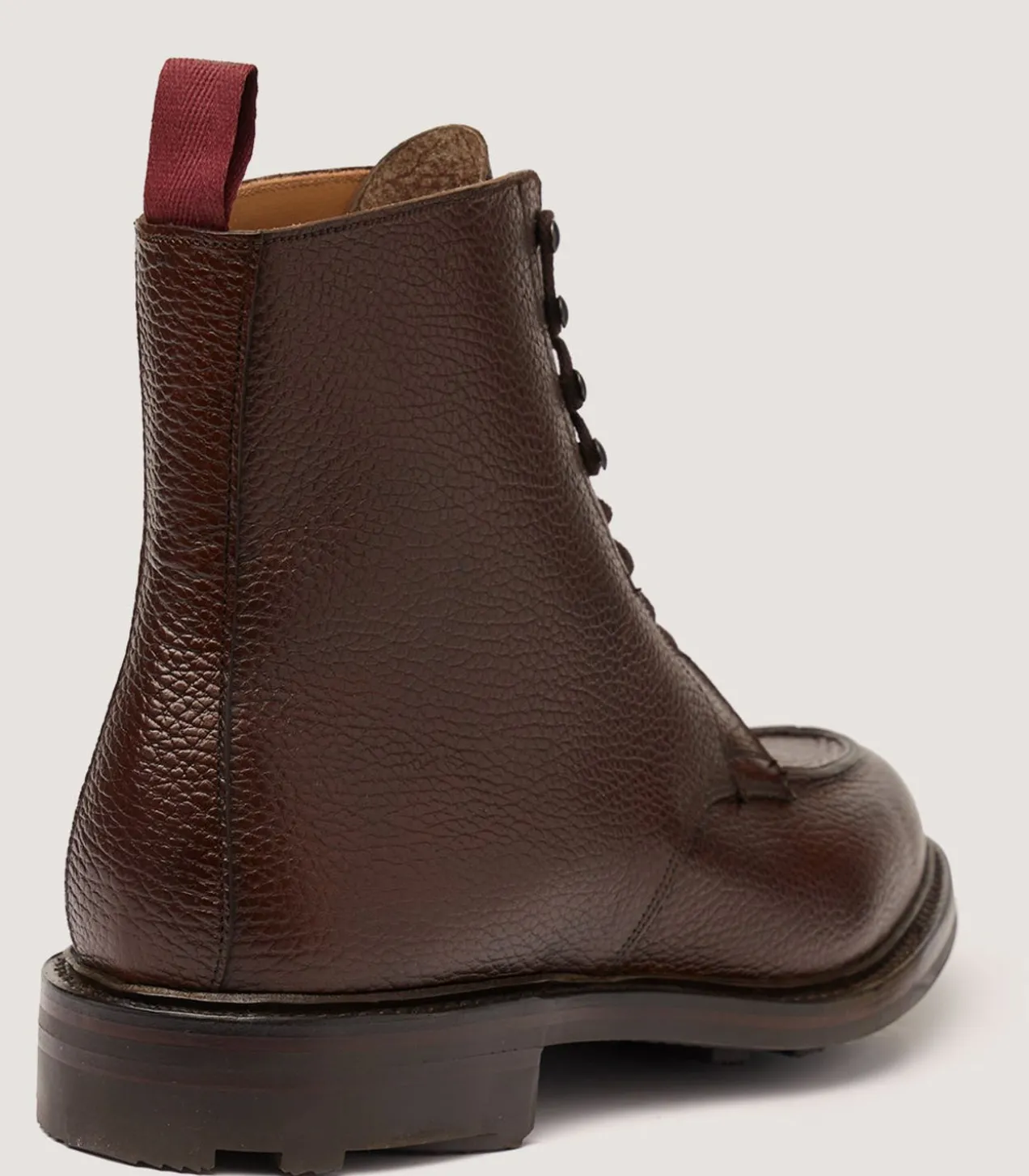 Men'S Grain Leather Ankle Boot In Dark Brown