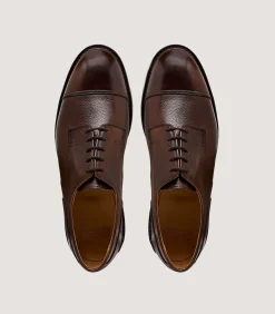 Men'S Grain Leather Shoe In Dark Brown