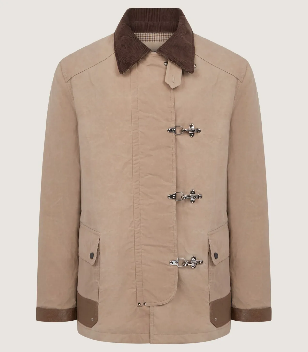 Men'S Khaki Latch Coat