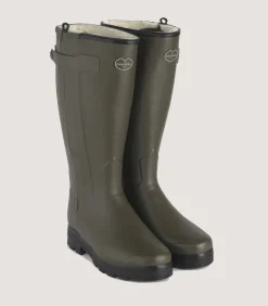 Men'S Le Chameau Chasseur Wool Lined Boot In Dark Green