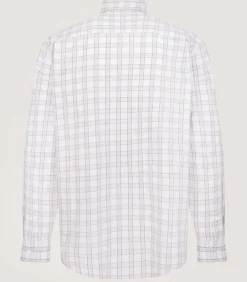 Men'S Light Cotton Check Button Down Shirt In Taupe