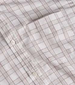 Men'S Light Cotton Check Button Down Shirt In Taupe