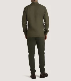 Men'S Linen Selous Safari Shirt In Forest Green