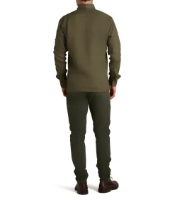 Men'S Linen Selous Safari Shirt In Forest Green