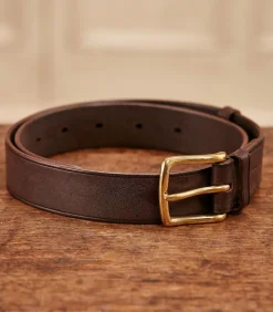 Men'S Oak Bark Tanned Leather Belt In Purdey Havana