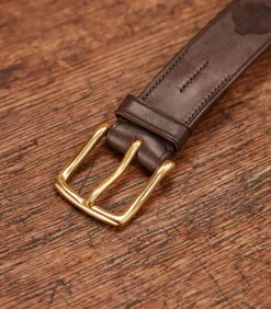 Men'S Oak Bark Tanned Leather Belt In Purdey Havana