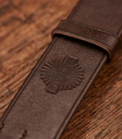 Men'S Oak Bark Tanned Leather Belt In Purdey Havana