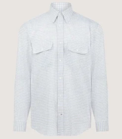Men'S Pale Indigo Double Pocket Shirt