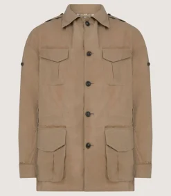 Men'S Summer Dry Wax Safari Jacket In Taupe