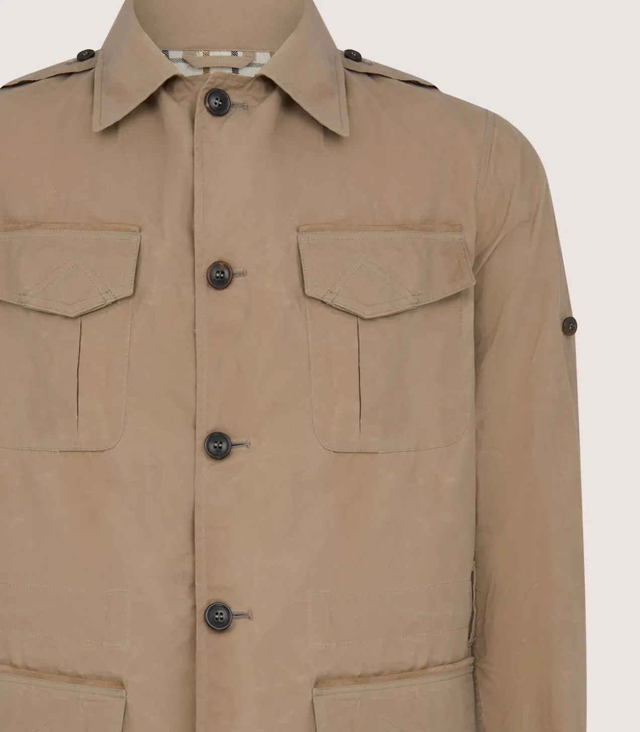 Men'S Summer Dry Wax Safari Jacket In Taupe