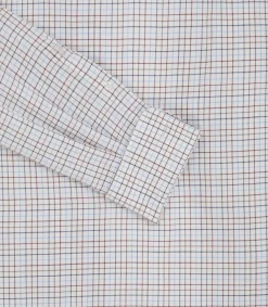 Men'S Summer Sporting Half Tattersall Double Cuff Shirt