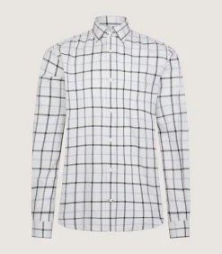 Men'S Summer Sporting Windowpane Pocket Shirt In Blue