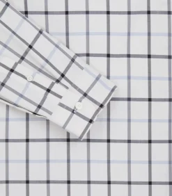 Men'S Summer Sporting Windowpane Pocket Shirt In Blue