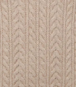 Men'S Taupe Cashmere Linen V Neck Cricket Jumper