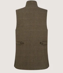 Men'S Tweed High Collar Sporting Vest In Morlich